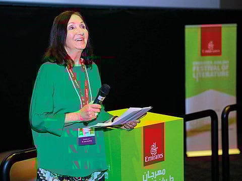 Supplied Jane Hawking, the ex-wife of British physicist Stephen Hawking, addressing a seminar at the 11th Emirates Airline Festival of Literature in Dubai. The festival concludes tomorrow.