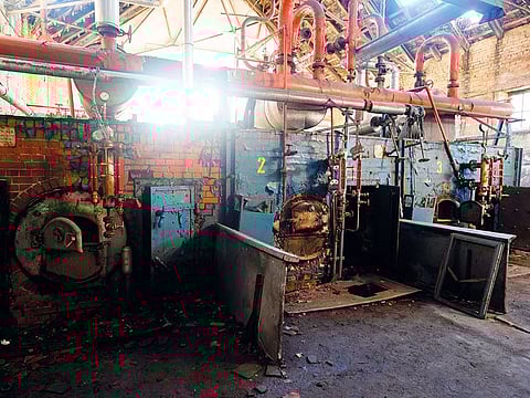 The power and heat supply station of a swimming pool in ‘Haus der Offiziere’ — headquarters for the Soviet military’s high command in former East Germany