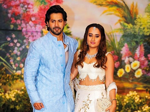 Actor Varun Dhawan with his fashion designer girlfriend Natasha Dalal.