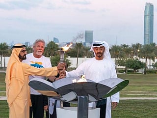 UAE leaders receive Special Olympics Flame of Hope