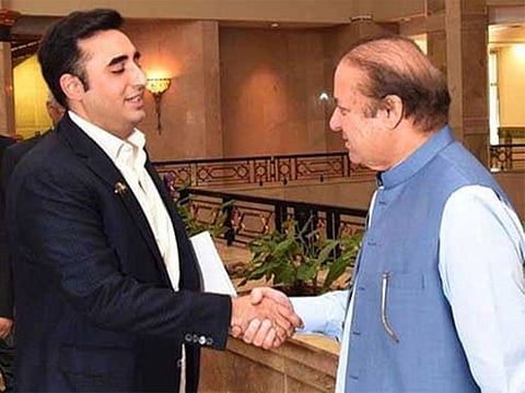 Bilawal Bhutto Zardari  with Muhammad Nawaz Sharif