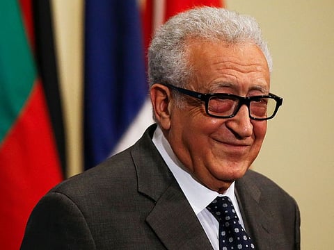 UN-Arab League Envoy to Syria Lakhdar Brahimi speaks to the media after Security Council consultations at the United Nations headquarters in New York