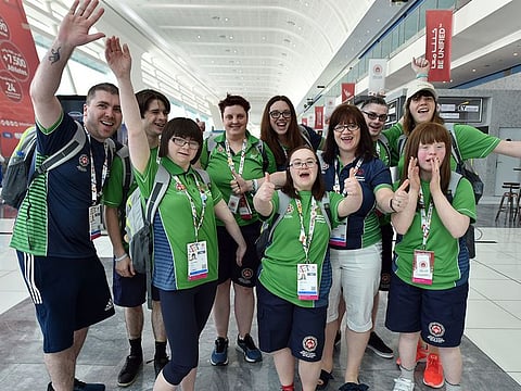 Irelands athlets team in the ADNEC for the Special Olympics World Games 2019.
