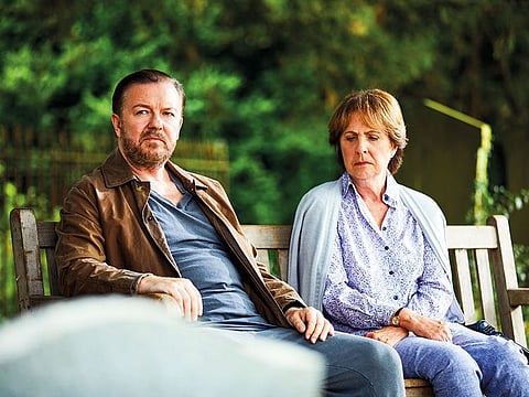 Ricky Gervais and Penelope Wilton in ‘After Life’.