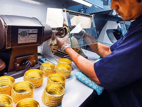 A gold and jewellery factory in Dubai. Most of Dubai exports come from the gold and jewellery sector, which contributes to more than 60 per cent of the total export value.