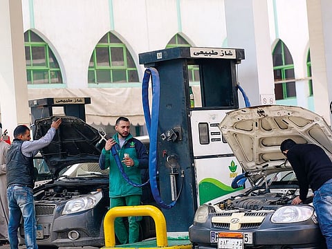 Cars refuelling at a natural gas station in Cairo. For Egypt, the tender marks a revitalisation of its gas industry.
