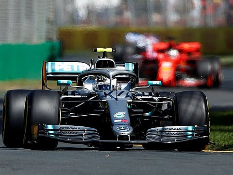 Mercedes' Valtteri Bottas in action during practice 