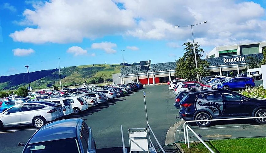 Police are at the scene at Dunedin Airport 01