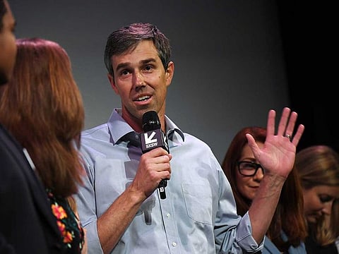 Beto O'Rourke speaks at the Paramount Theatre after the documentary on him, "Running with Beto" was shown on Saturday March 9, 2019 in Austin, Texas