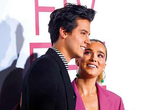 Cole SProuse and Haley Lu Richardson, co-stars in ‘Five Feet Apart’, out this weekend’.