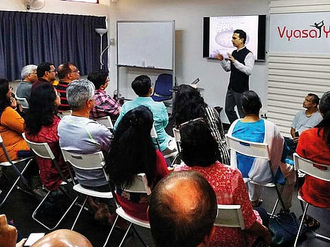 Dr Pramod Tripathi conducts a workshop in Pune with patients as part of his Freedom From Diabetes programme. 