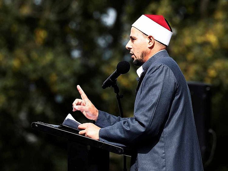Imam Gamal Fouda leads a Friday prayer 20190322