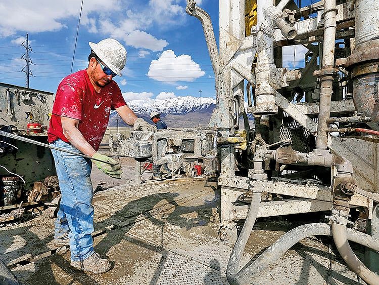 A driller at a rig in Orem, Utah