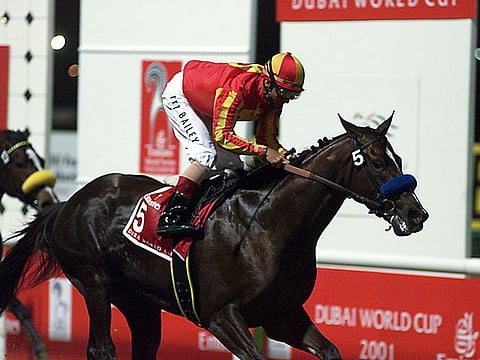  Captain Steve, saddled by US trainer Bob Baffert kept his date with the 2001 Dubai World Cup.