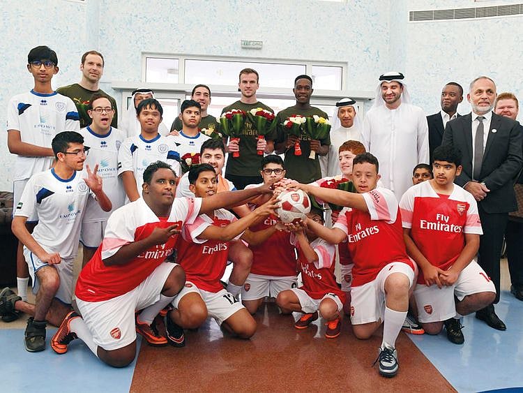 The Arsenal team visited the Rashid Center For People with Determination