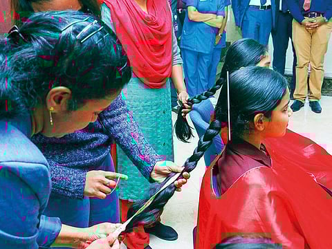 The Dunes-Hair for Hope initiative at Ahalia Hospital was arranged by Dunes International School, Abu Dhabi.