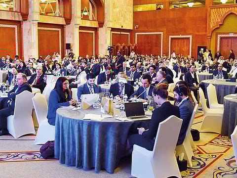 Delegates at the ARPS conference in Abu Dhabi. ARPS providing a new platform that promotes the use of Arab currencies for clearing and settlement of cross-border payments.