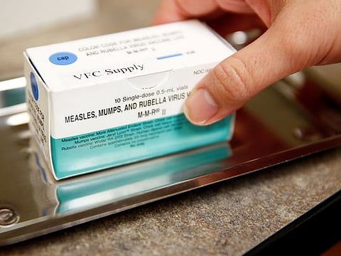 Rockland County Executive Ed Day speaks to the media at his New City, New York, office. Day announced a state of emergency that bars minors who were not vaccinated against measles from public spaces in Rockland County. 