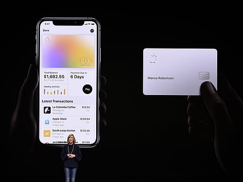Jennifer Bailey, vice president of Apple Pay, speaks during an Apple product launch event at the Steve Jobs Theater at Apple Park on March 25, 2019 in Cupertino, California