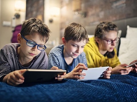 Children playing video games online