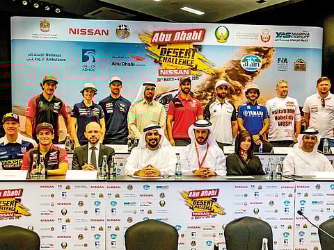 The press conference brought together sponsors, drivers and riders ahead of the Saturday night ceremonial start at Yas Marina Circuit.
