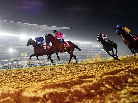 Thunder Snow on way to winning the Dubai World Cup last year.