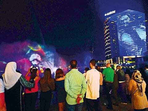 A light and sound show at Dubai Festival City. Al-Futtaim Malls is busy with the Festival Plaza development, which will add 650,000 square feet of gross leasable area in Jebel Ali.