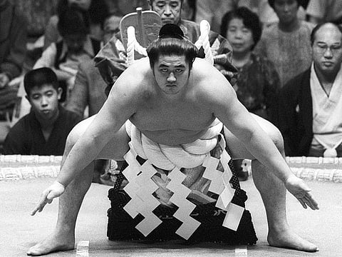 This picture taken on September 17, 1987 shows former sumo grand champion Futahaguro. 