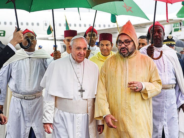 Pope Francis is welcomed