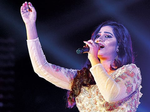 Shreya Ghoshal performs in Dubai. 