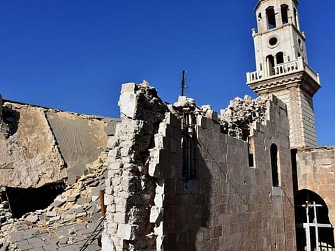 The 'Forty Martyrs' Armenian cathedral in Aleppo's old city, seen here before it was restored, was heavily damaged in Syria's war.