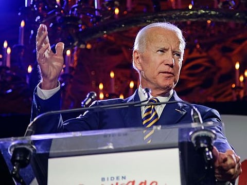 Former Vice President Joe Biden speaks at the Biden Courage Awards Tuesday, March 26, 2019, in New York. 