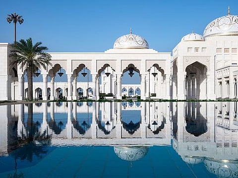Qasr Al Watan, which is located at the end of Abu Dhabi corniche next to Emirates Palace, and is an enriching interactive journey in a contemporary setting that reveals and reflects on governance, knowledge and craftsmanship. Qasr Al Watan is a Presidential Palace which opened to the public in 2019. The palace was used for official purposes including hosting foreign leaders of states.The building is still used to host foreign dignitaries and for government proposes. 14th July 2021. 