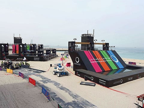 Preparations for the Gov Games 2019 under way at Kite Beach. The obstacle courses require participants to be mentally sharp and calculative and also perform physically.