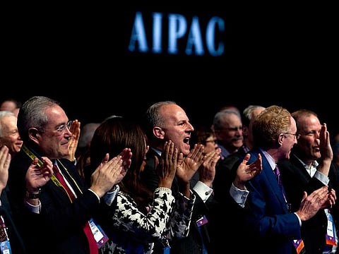 People applauds as Speaker of the House Nancy Pelosi, D-Calif. speaks at the 2019 American Israel Public Affairs Committee (AIPAC) policy conference, at Washington Convention Center, in Washington, Tuesday, March 26, 2019.