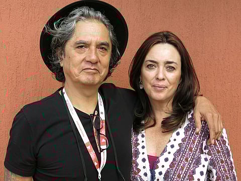 Mexican musician Armando Vega Gil, left, and author Beatriz Rivas