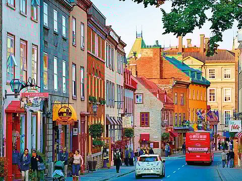 Old street with traffic in Quebec City, Canada. The first two cases of a particularly infectious coronavirus variant that recently emerged in Britain have been confirmed in Canada.