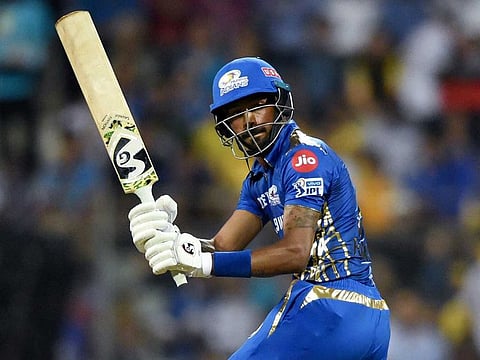 Hardik Pandya in action for Mumbai Indians.