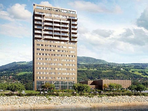 The developer of the Mjostarnet Hotel built it in Brumunddal partly to offset the town’s negative image among Norwegians