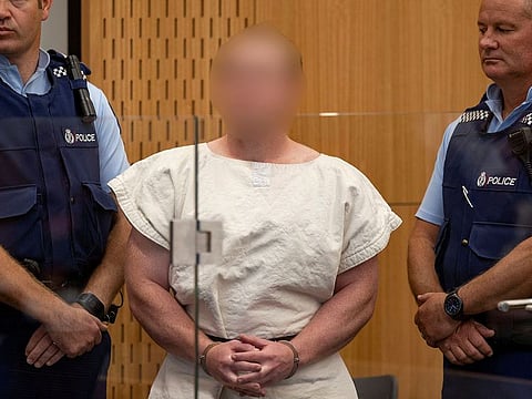 Brenton Tarrant, charged for murder in relation to the mosque attacks, is seen in the dock during his appearance in the Christchurch District Court, New Zealand March 16, 2019. 