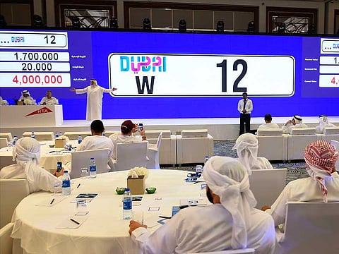 Car plate No. 12 W was sold for a whopping Dh4million in a Dubai plate number auction on Saturday. 