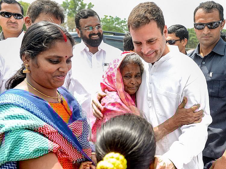 Rahul Gandhi with supporters