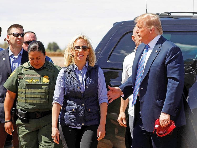 Kirstjen Nielsen with President Donald Trump