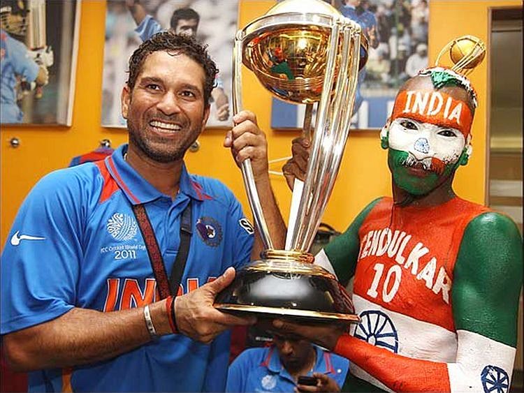 Sudhir Kumar Gautam (right) with Sachin Tendulkar