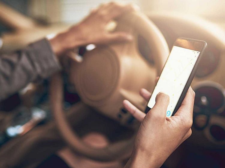 A mobile phone user