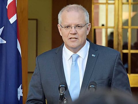 Scott Morrison, Australia's Prime Minister, speaks during a news conference in Canberra, Australia.