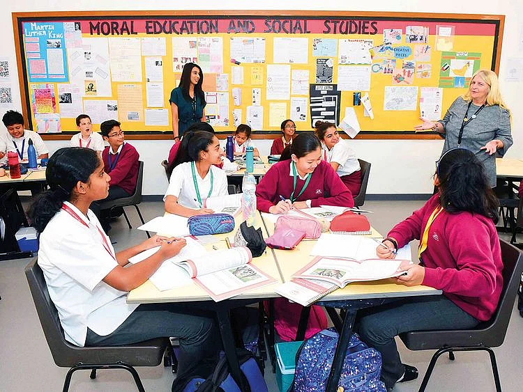 Students at a Moral Education class in The English College