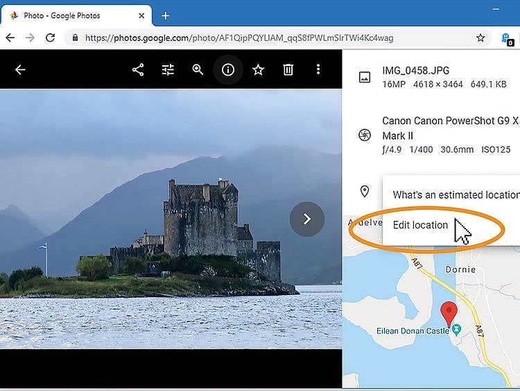 An undated handout screen grab shows how Google Photos