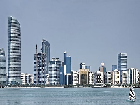 Abu Dhabi city skyline.