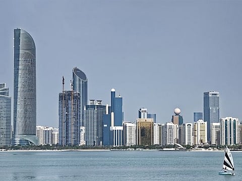 Abu Dhabi city skyline.